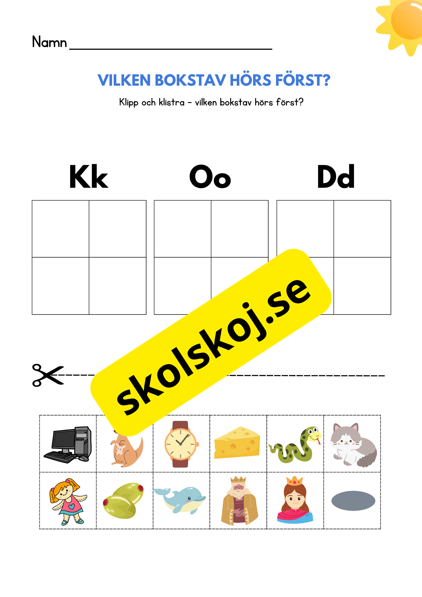 Vilken bokstav hörs först - Häfte