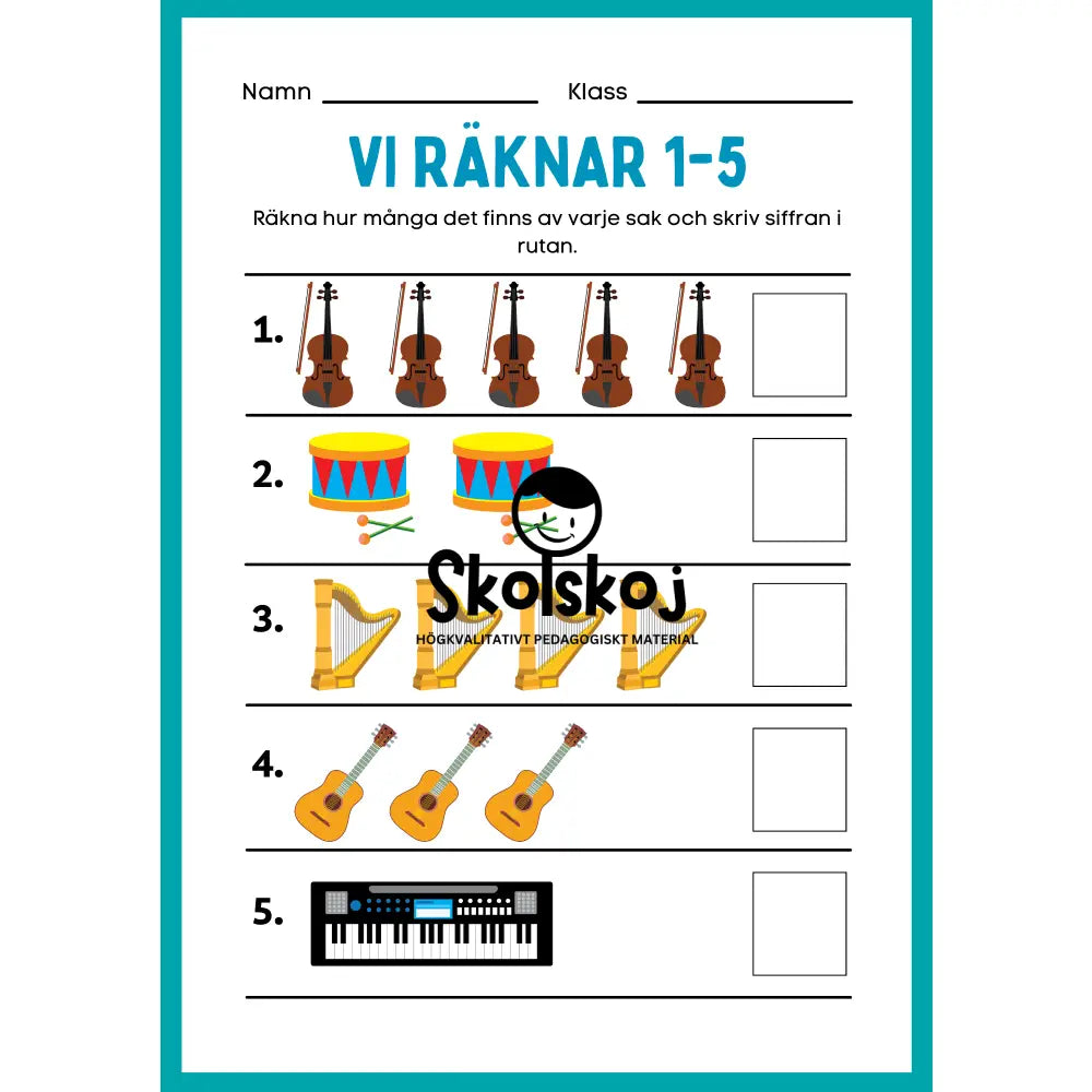 Vi räknar 1 - 20