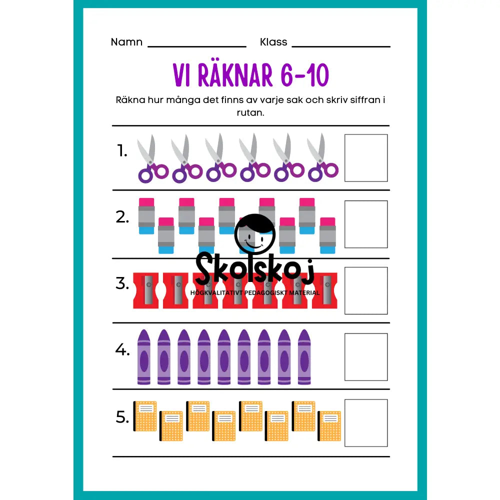 Vi räknar 1 - 20