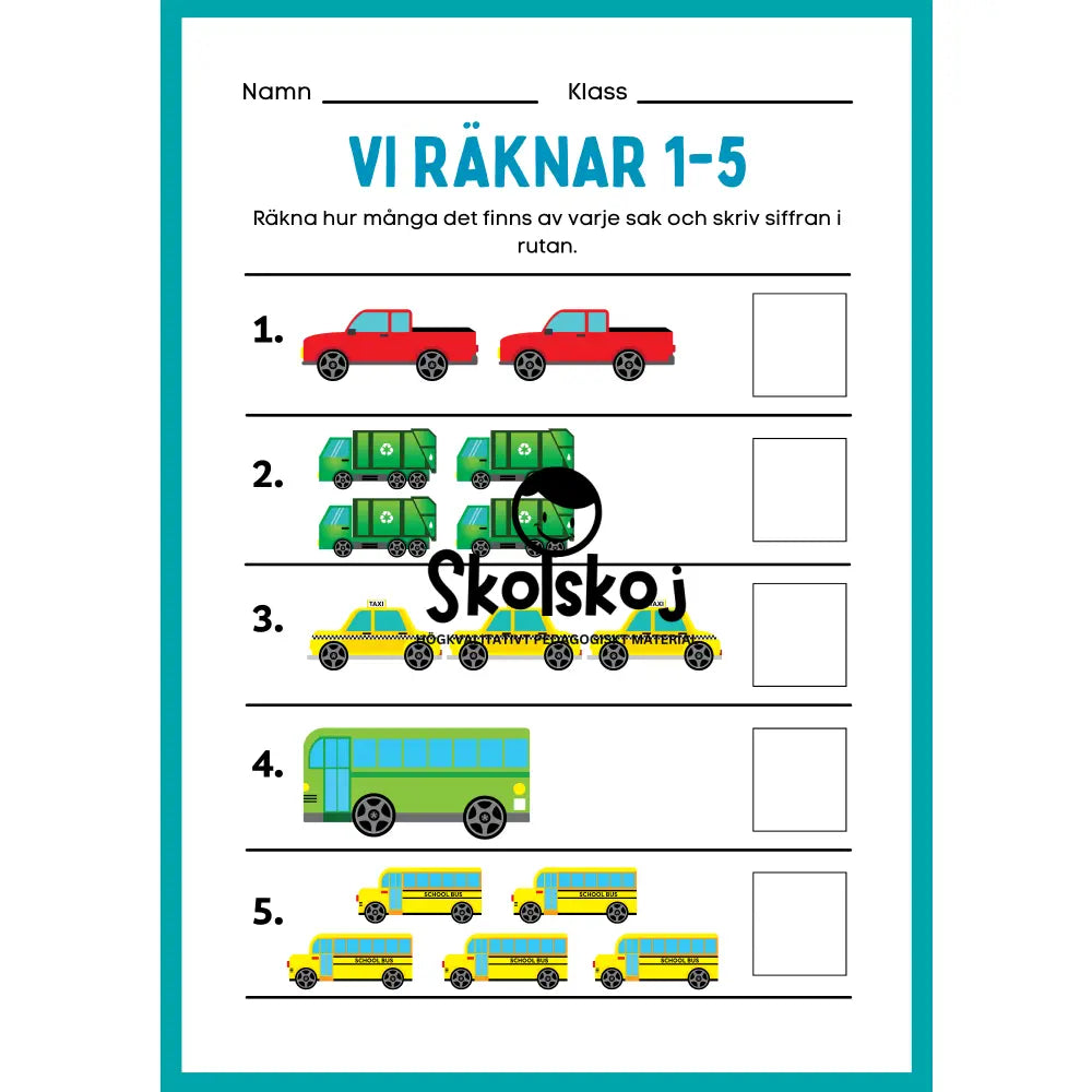 Vi räknar 1 - 20