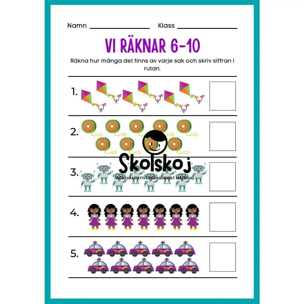 Vi räknar 1 - 20