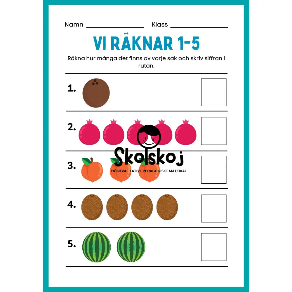 Vi räknar 1 - 20