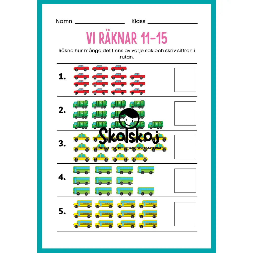 Vi räknar 1 - 20