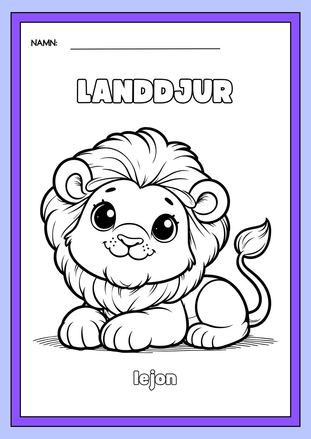 Landdjur - Målarbok