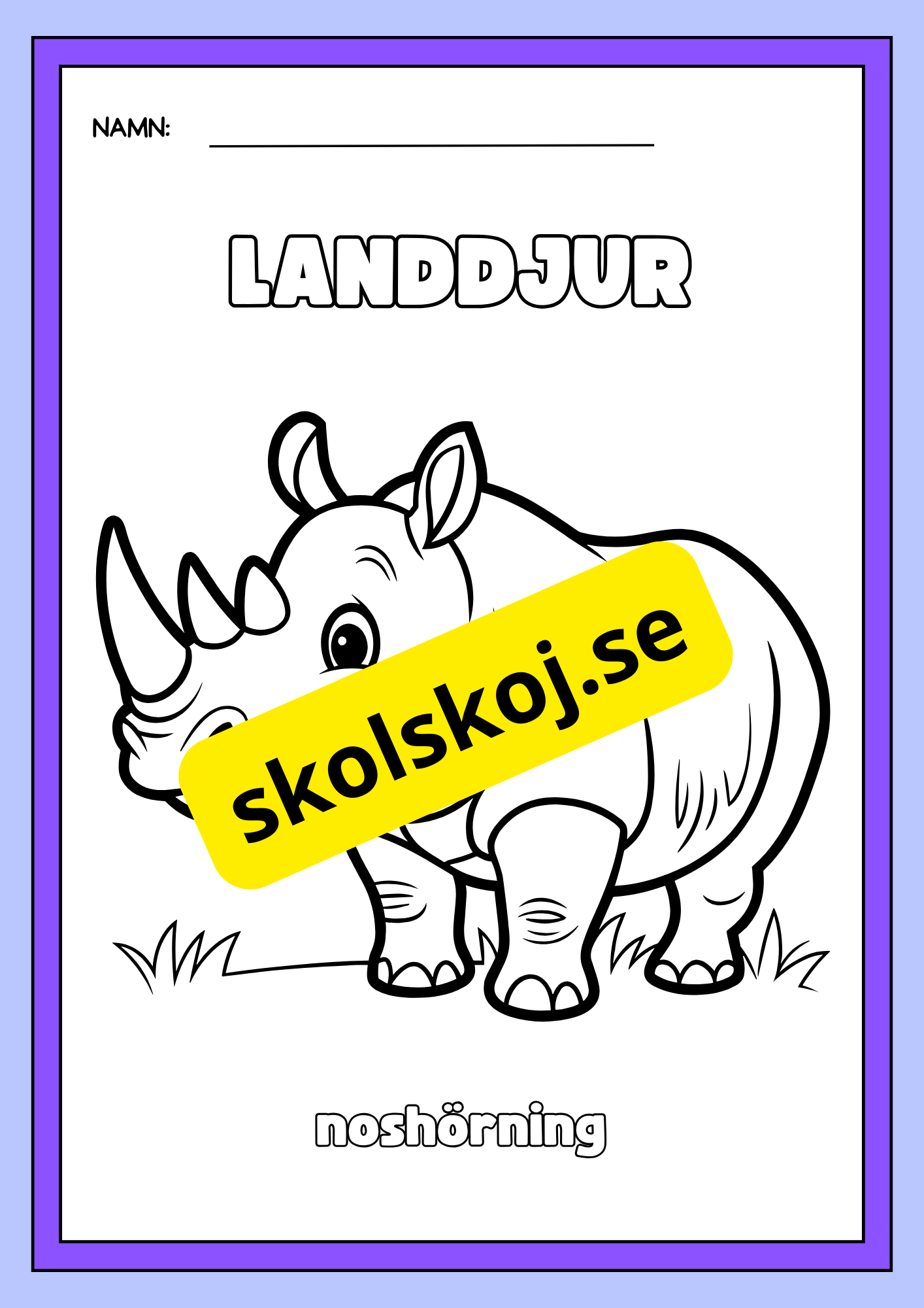 Landdjur - Målarbok