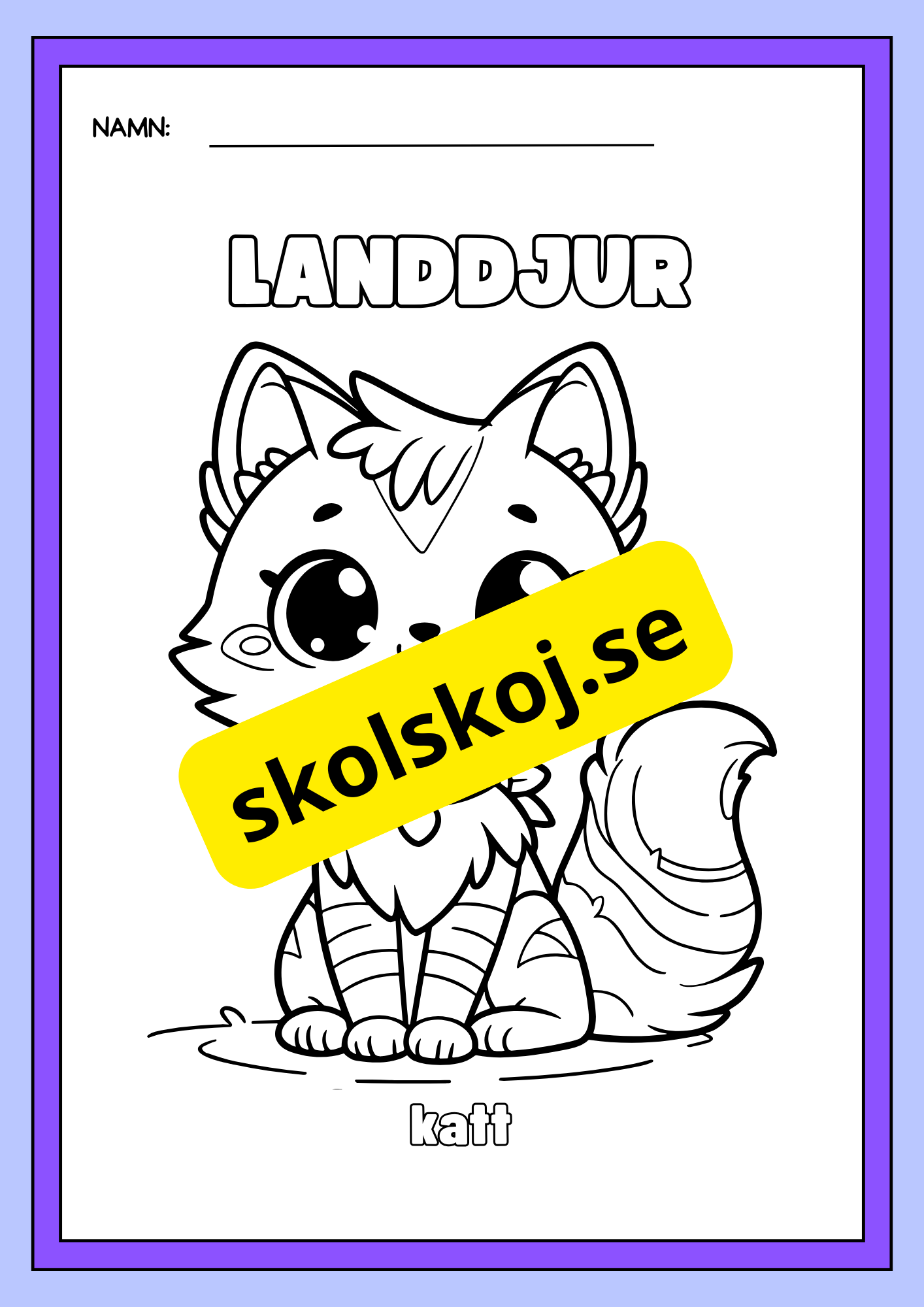Landdjur - Målarbok