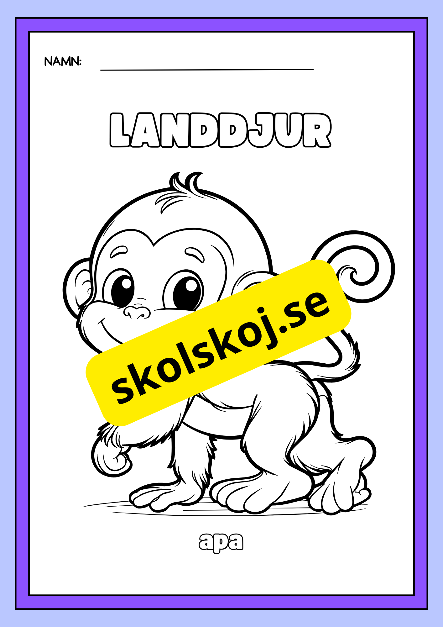 Landdjur - Målarbok