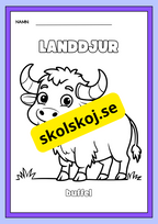 Landdjur - Målarbok