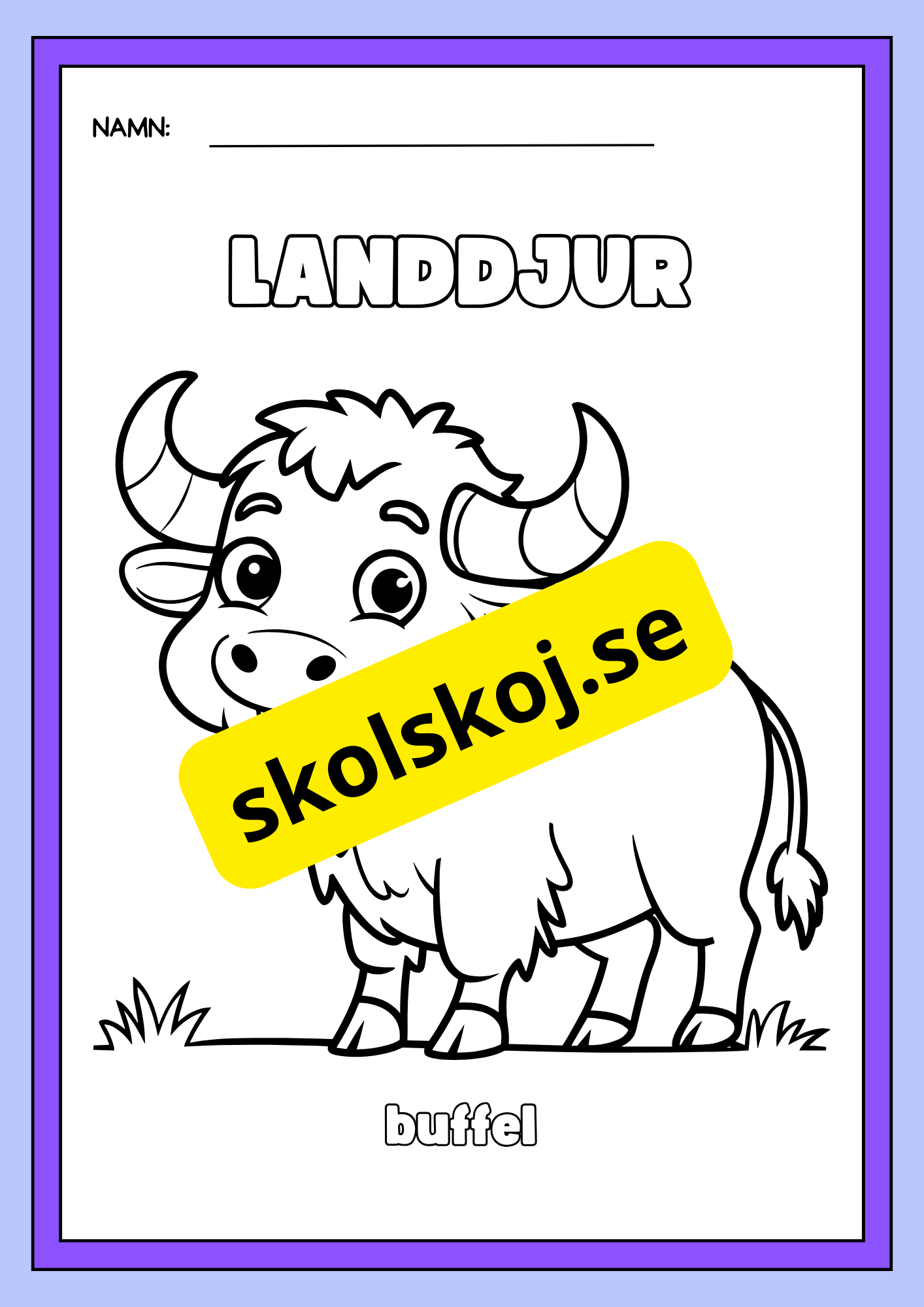 Landdjur - Målarbok