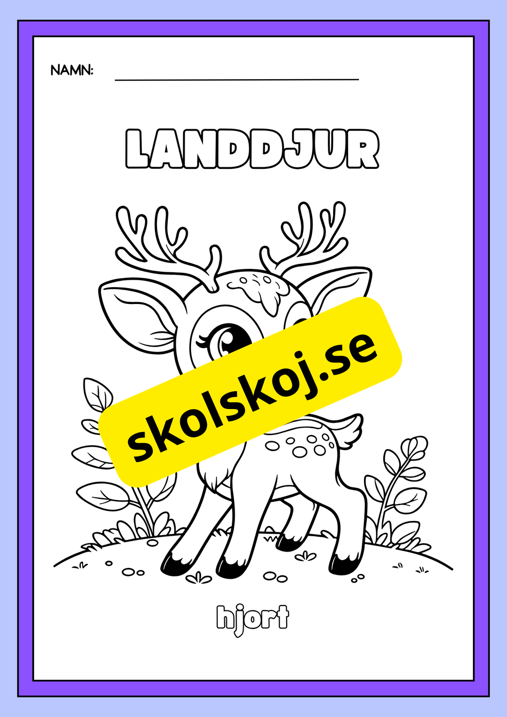 Landdjur - Målarbok
