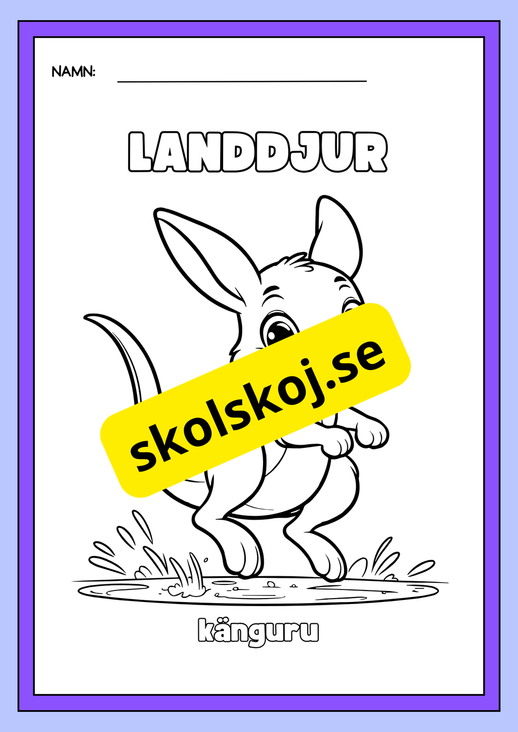 Landdjur - Målarbok