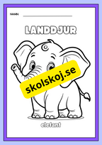 Landdjur - Målarbok
