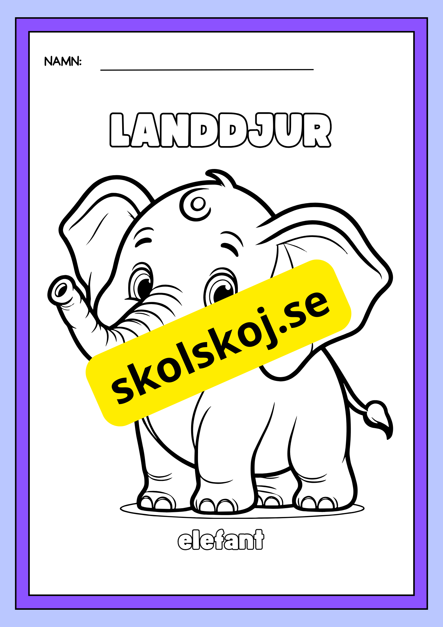 Landdjur - Målarbok