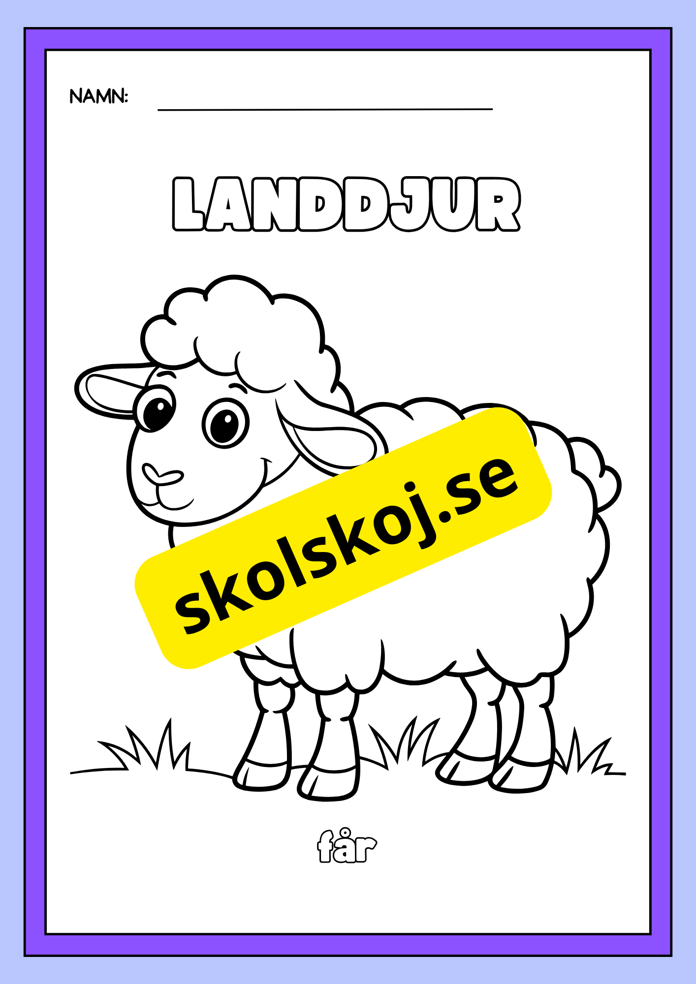 Landdjur - Målarbok