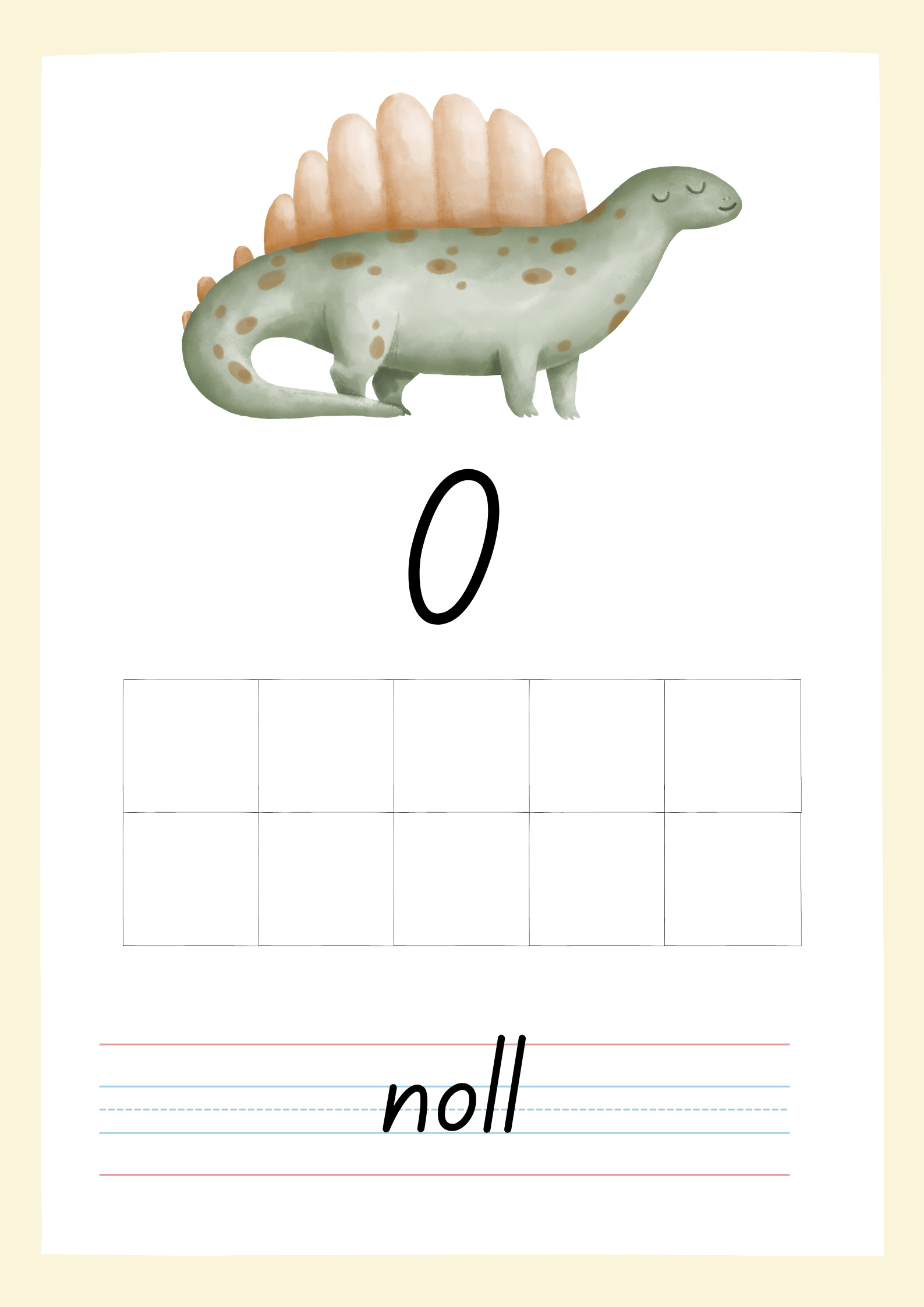Väggkort - Sifferkort - Dinosaurier - 0 - 10