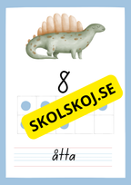 Väggkort - Sifferkort - Dinosaurier - 0 - 10