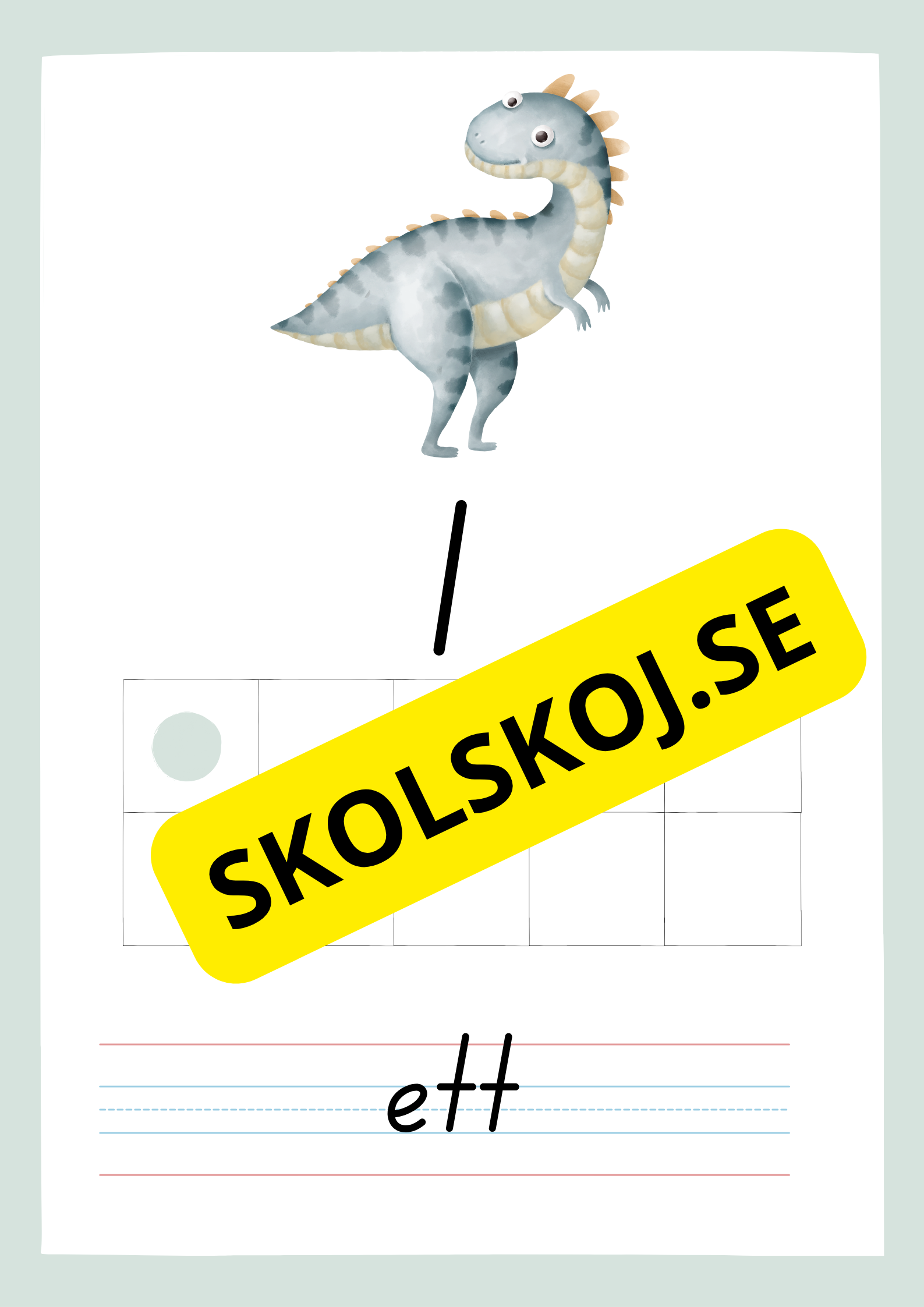 Väggkort - Sifferkort - Dinosaurier - 0 - 10