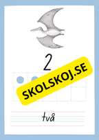 Väggkort - Sifferkort - Dinosaurier - 0 - 10