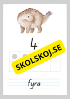 Väggkort - Sifferkort - Dinosaurier - 0 - 10