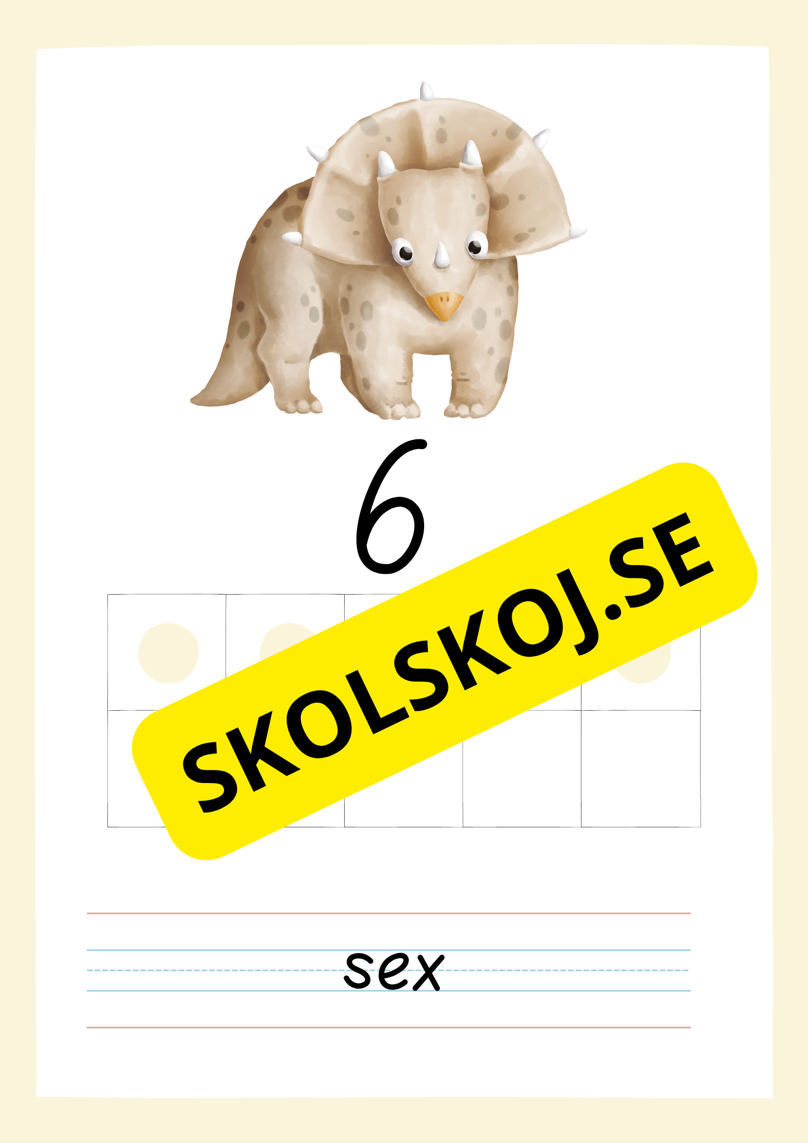 Väggkort - Sifferkort - Dinosaurier - 0 - 10