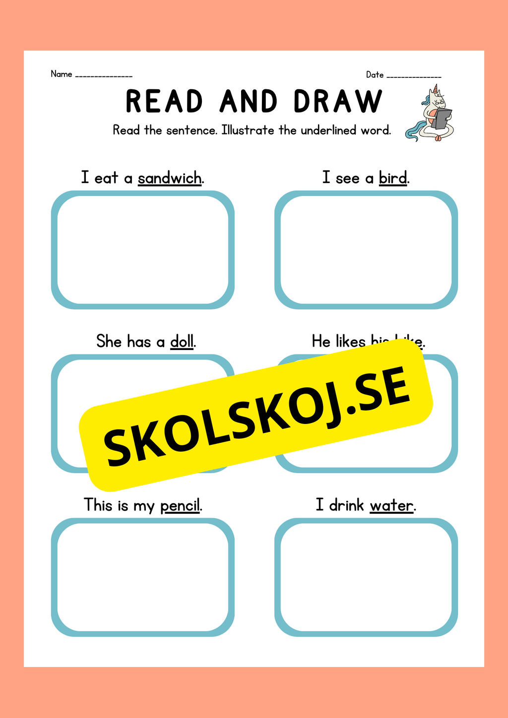 English - Read and draw