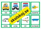 Flashkort - Fordon - A5 format