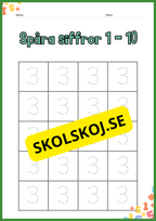 Spåra siffror 1 - 10 - Häfte