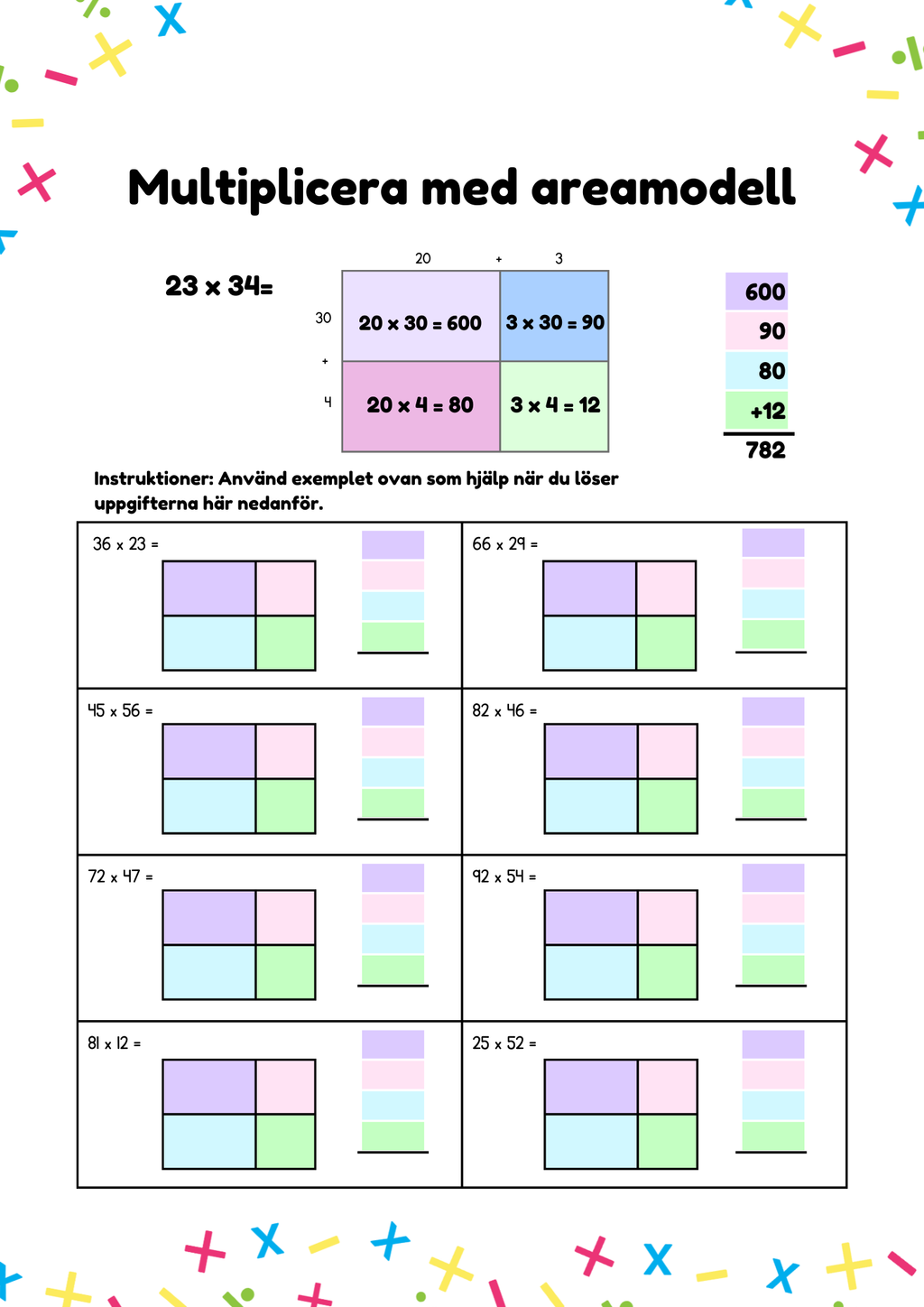 Multiplicera med areamodell
