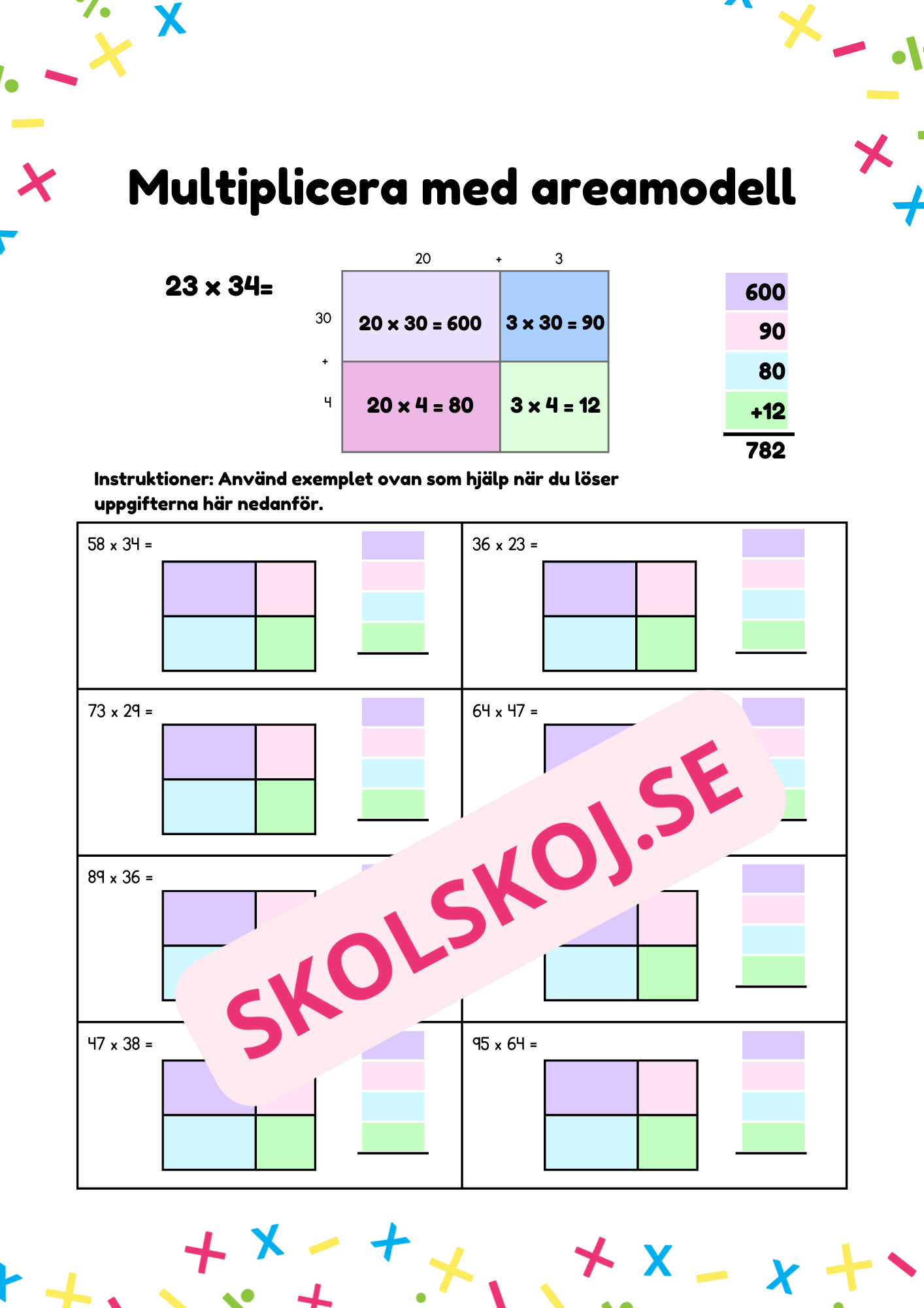 Multiplicera med areamodell
