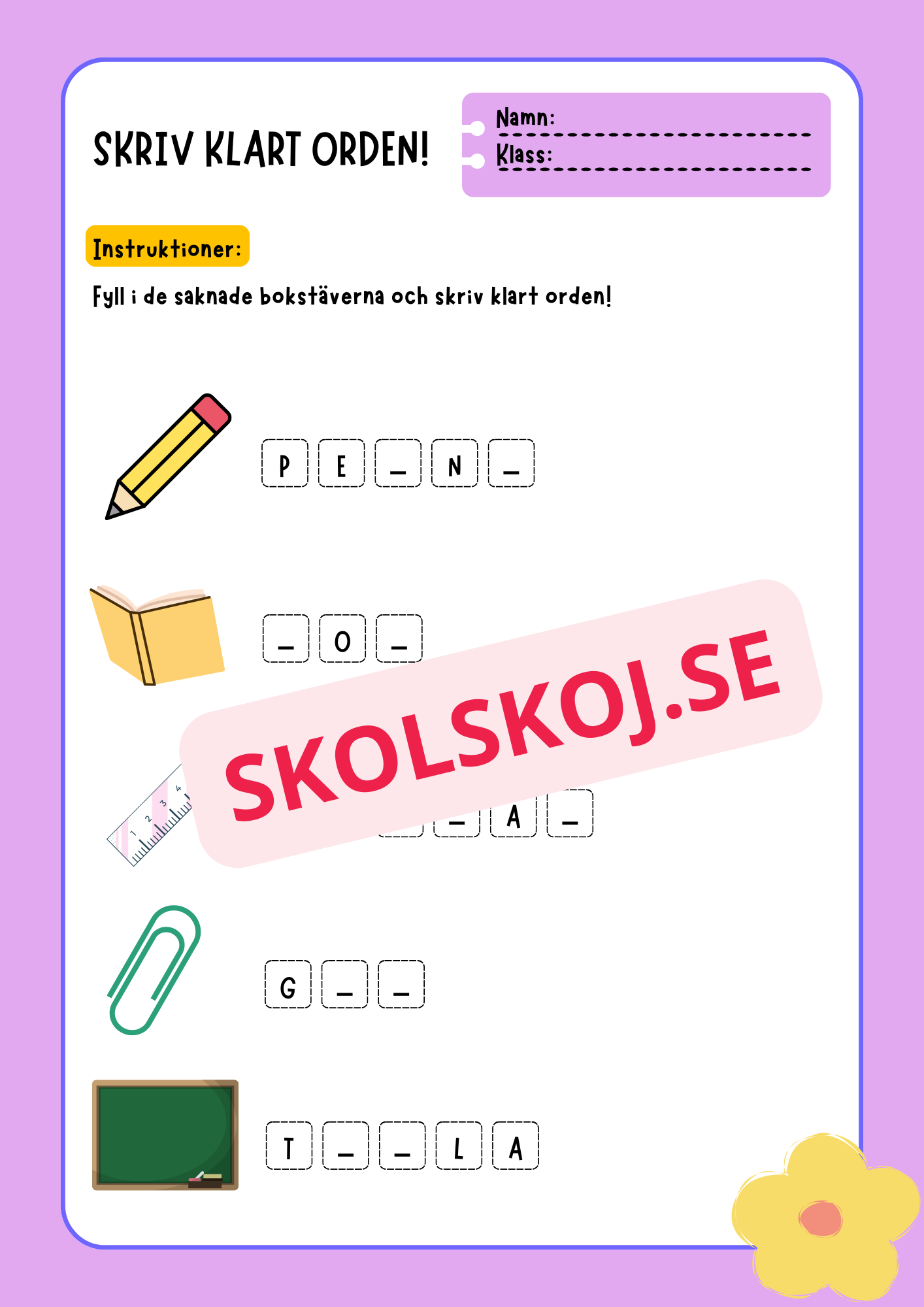 Skriv klart orden - Häfte