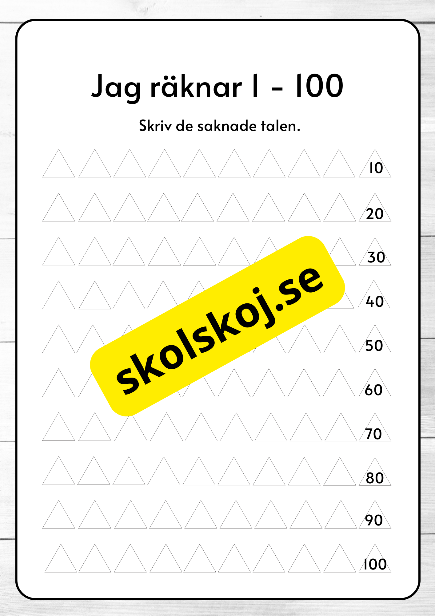 Jag räknar 1 - 100 - Häfte