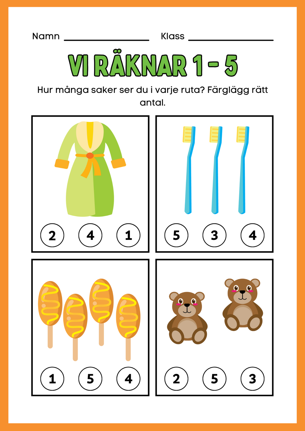 Vi räknar 1 - 5 - Häfte