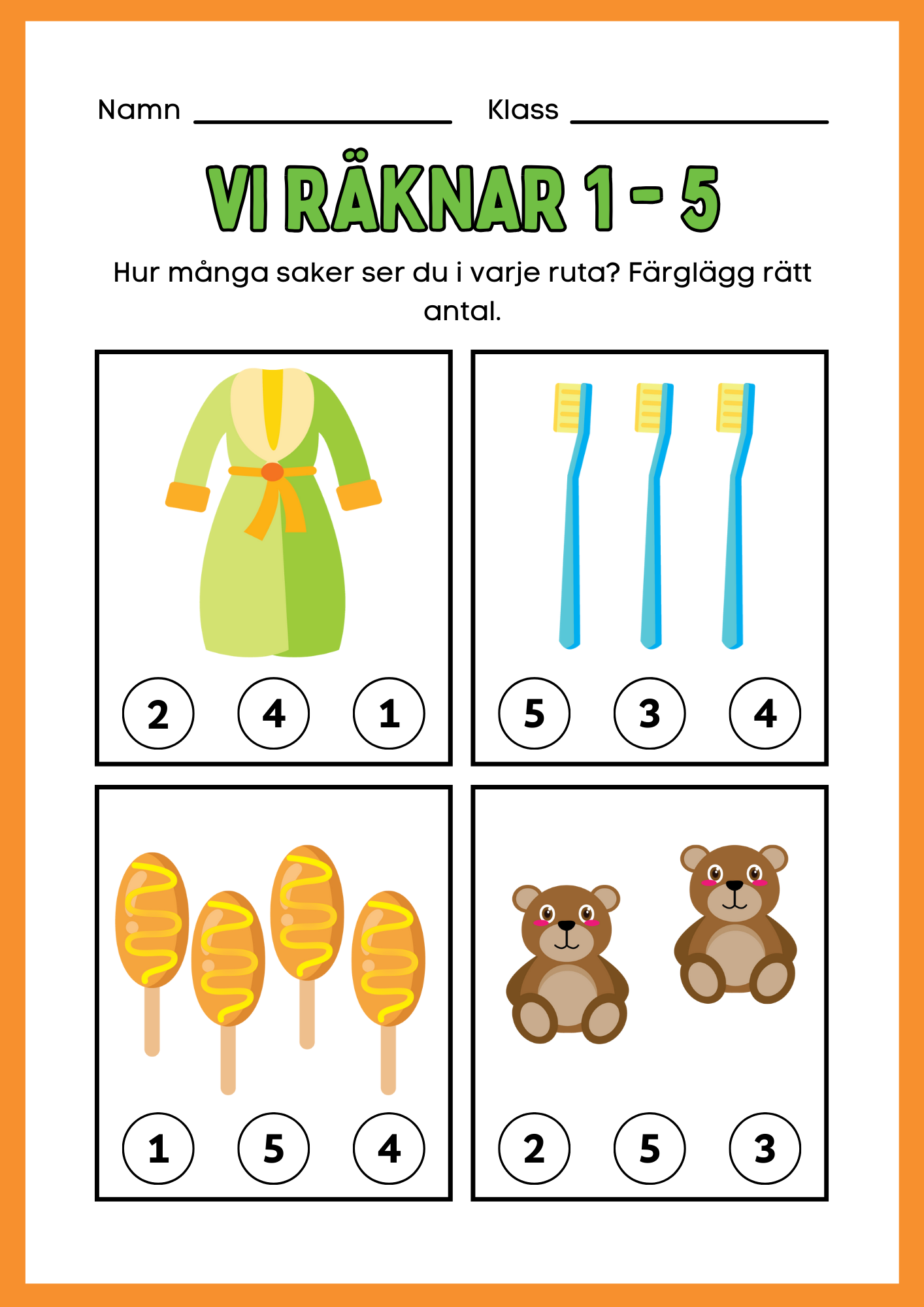 Vi räknar 1 - 5 - Häfte
