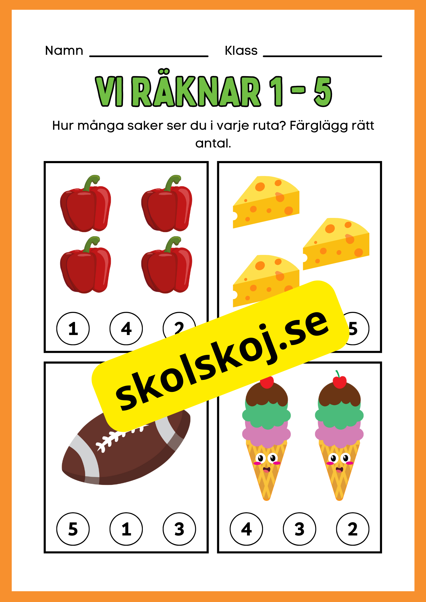Vi räknar 1 - 5 - Häfte