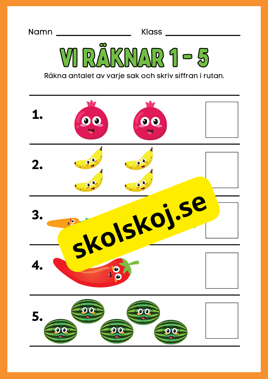Vi räknar 1 - 5 - Häfte