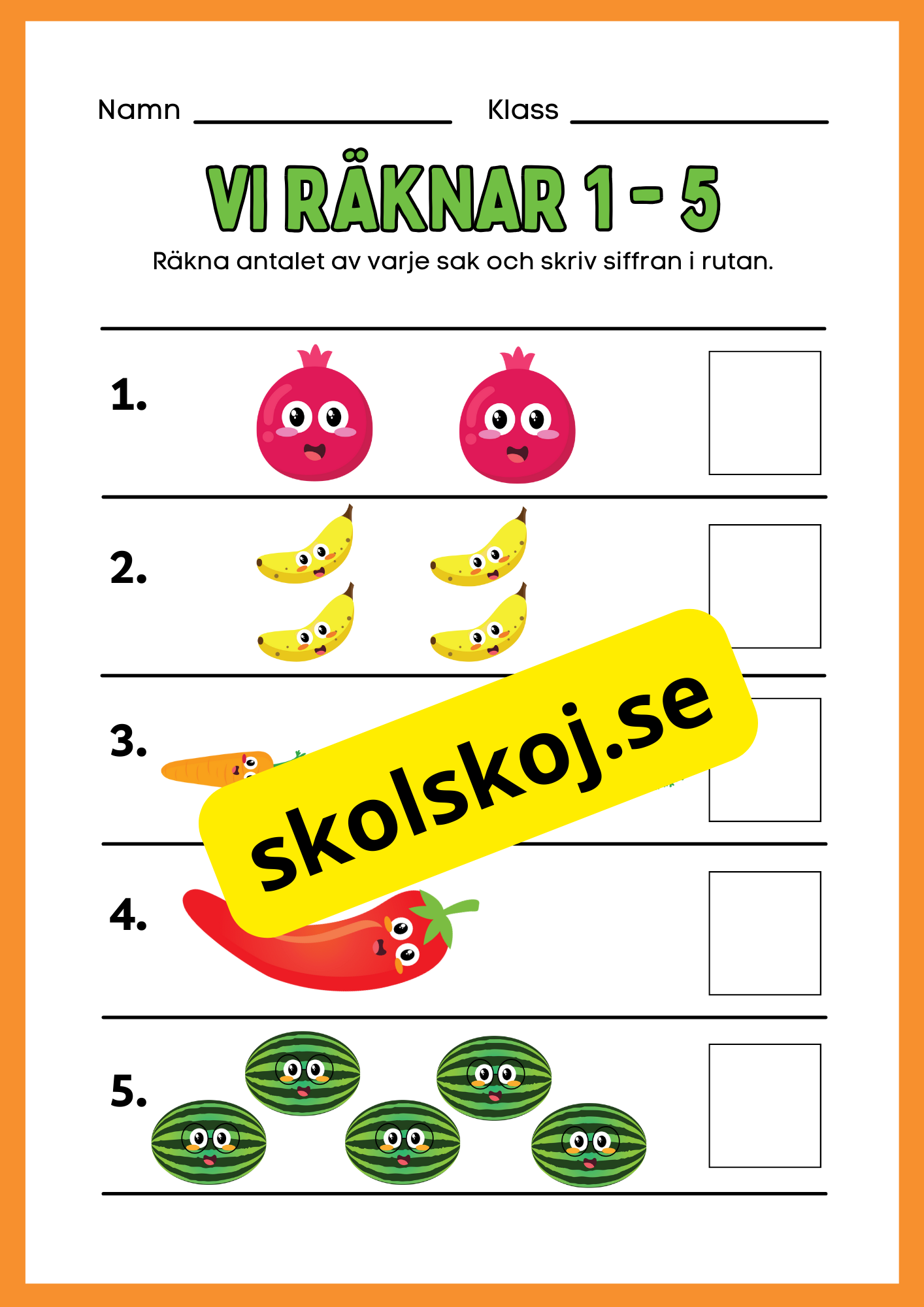 Vi räknar 1 - 5 - Häfte