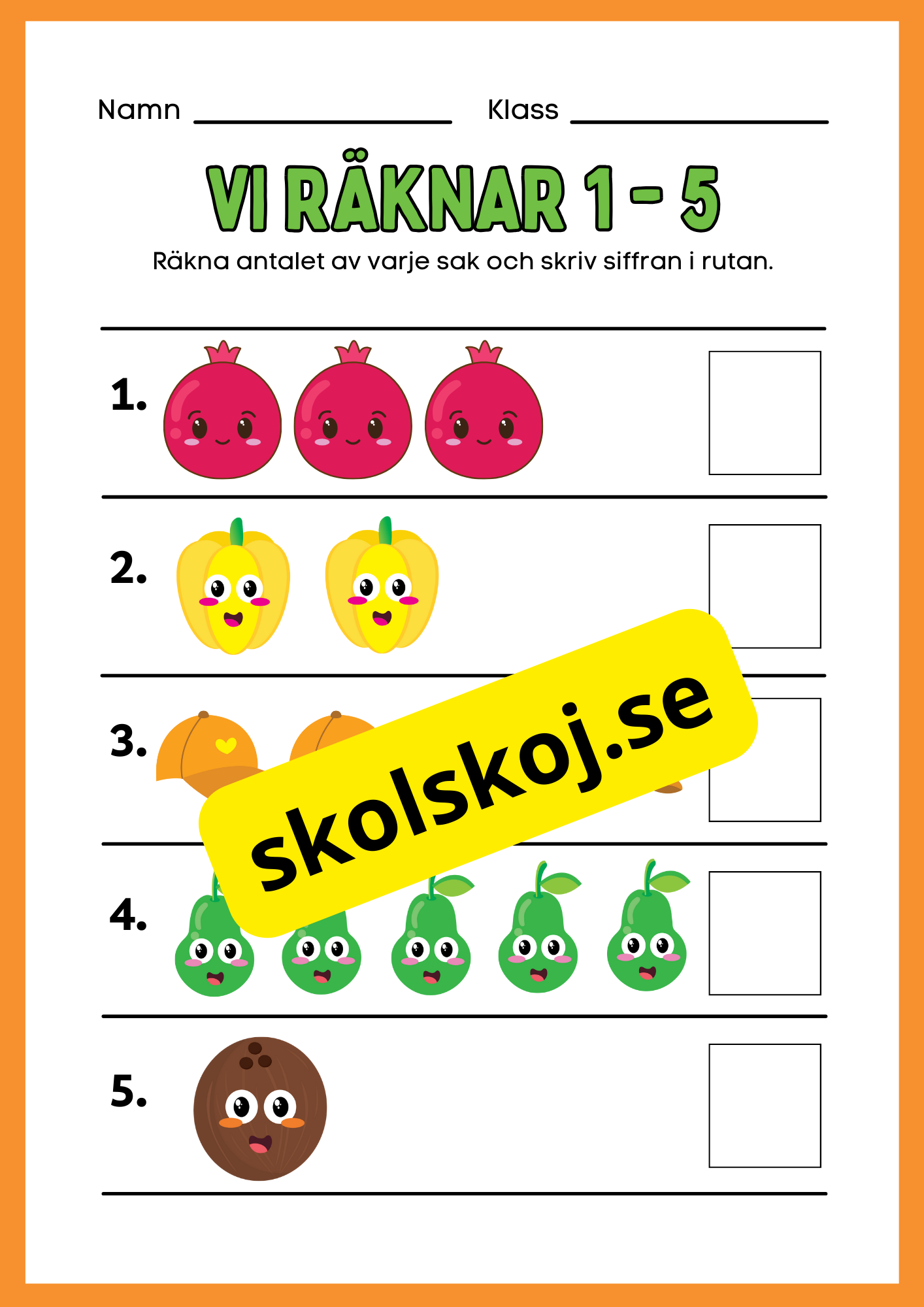 Vi räknar 1 - 5 - Häfte