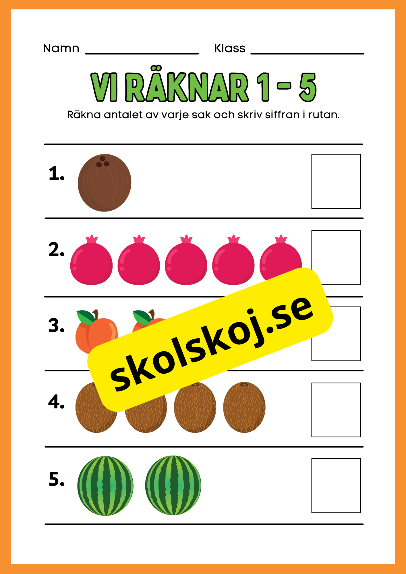 Vi räknar 1 - 5 - Häfte