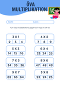Öva multiplikation - Häfte