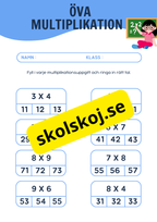Öva multiplikation - Häfte