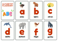 Alfabetskort - Flashkort - Hela alfabetet - A5 format