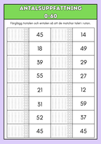 Antalsuppfattning 0 - 60