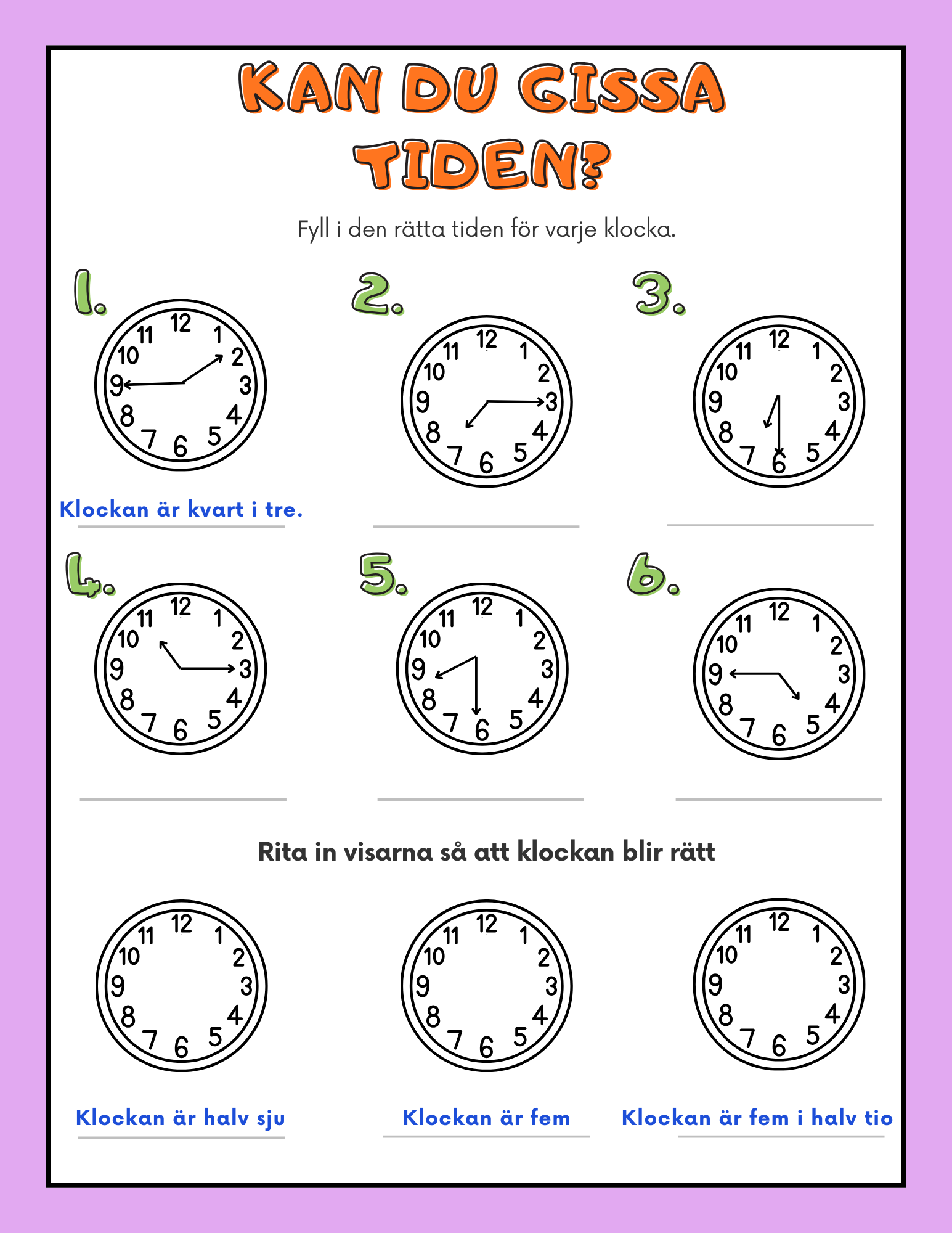 Kan du gissa tiden?