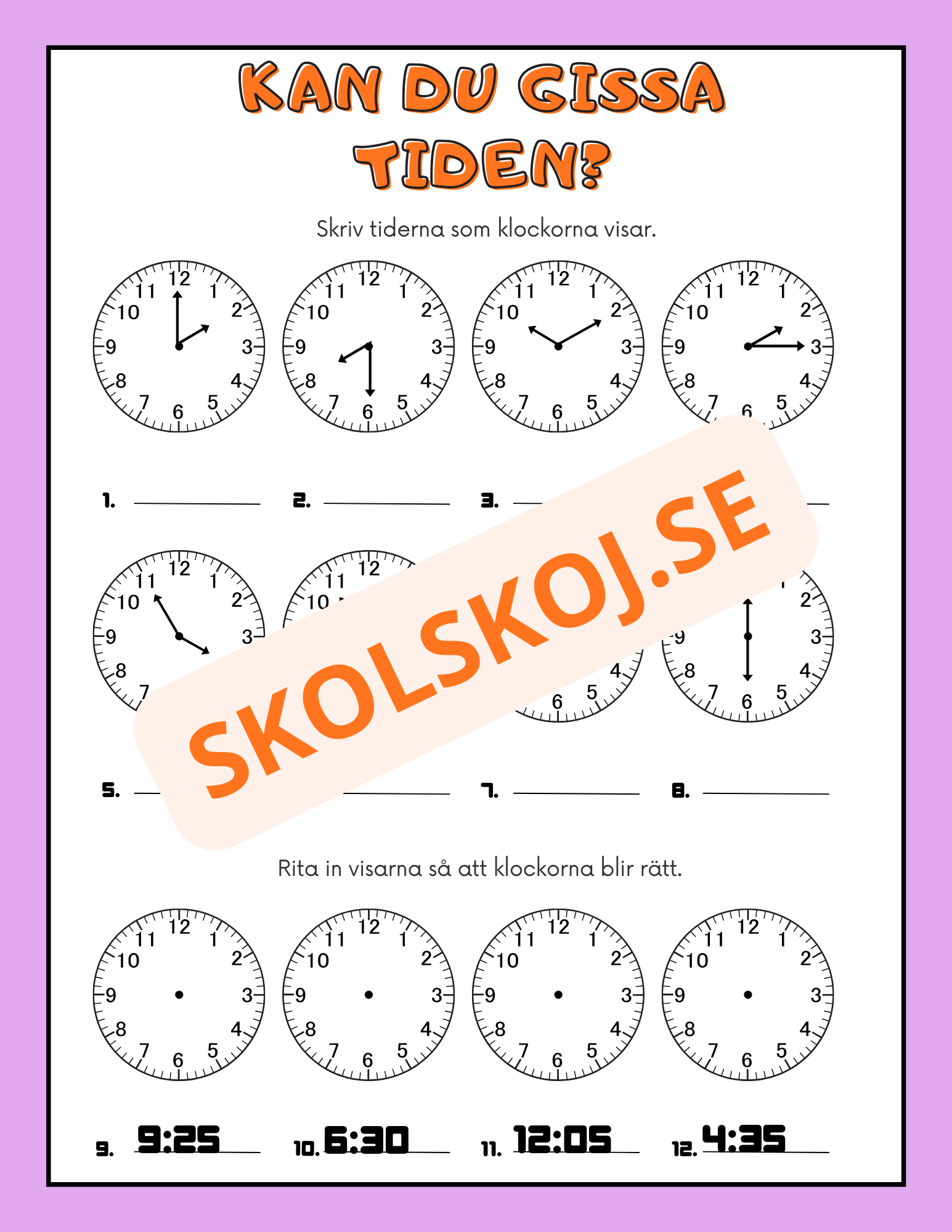 Kan du gissa tiden?