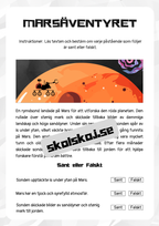 Rymden läsförståelse - Åk 3 - 4