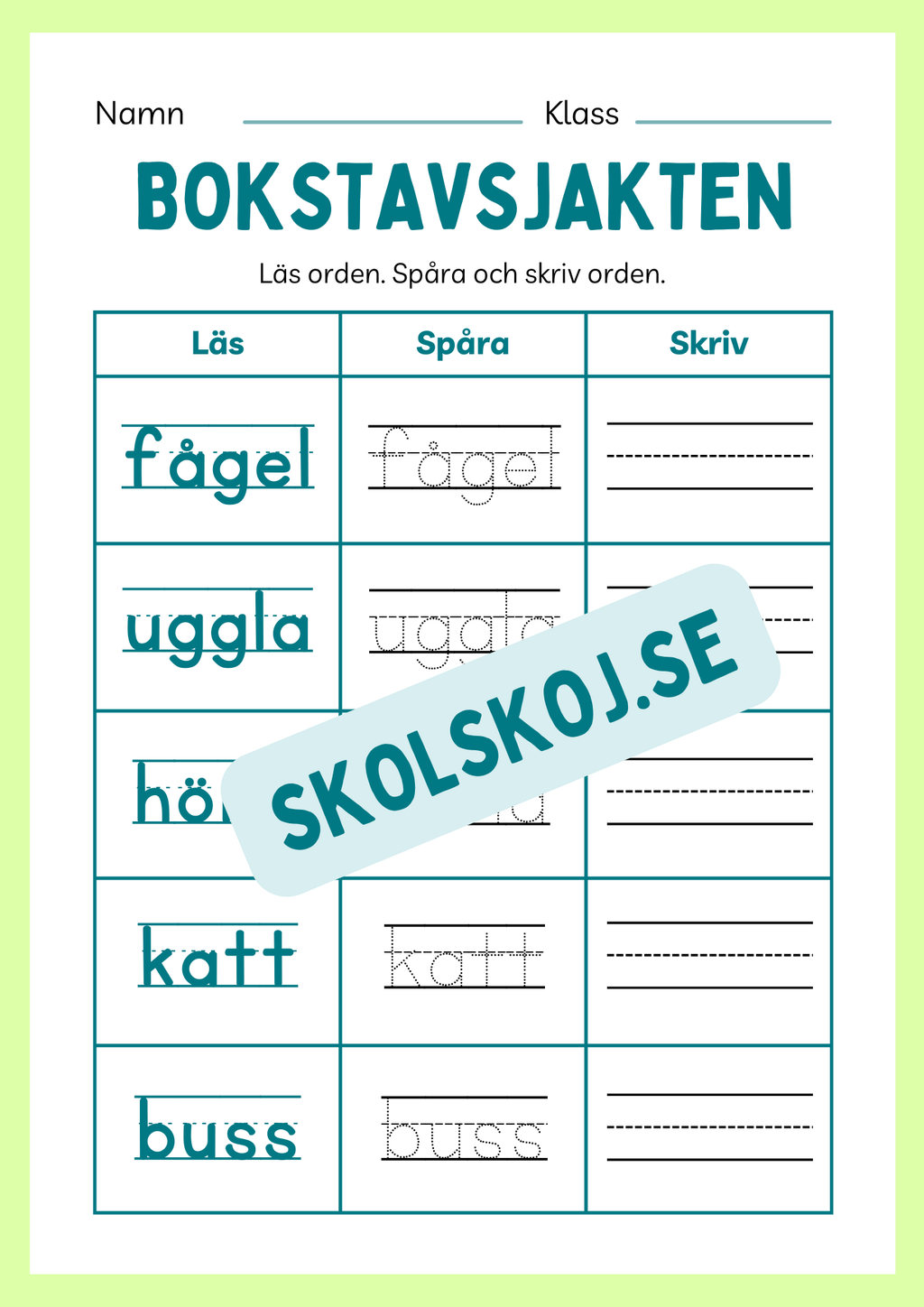 Häfte - Bokstavsjakten