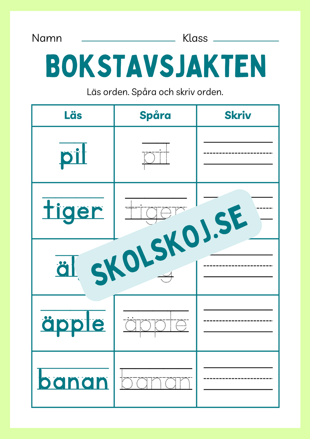 Häfte - Bokstavsjakten