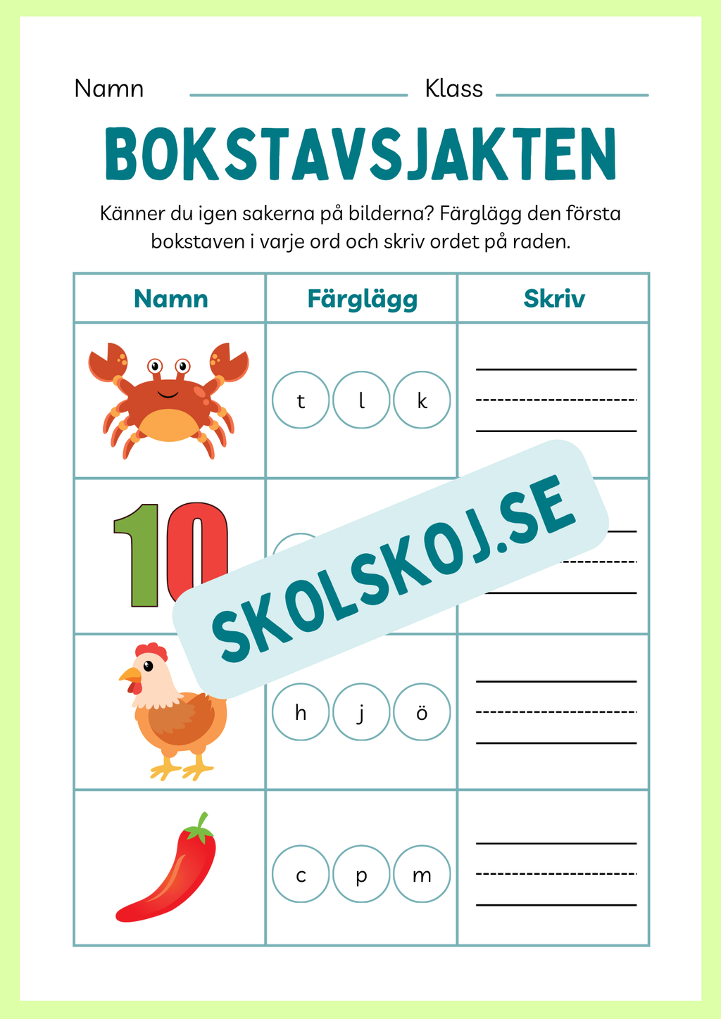 Häfte - Bokstavsjakten