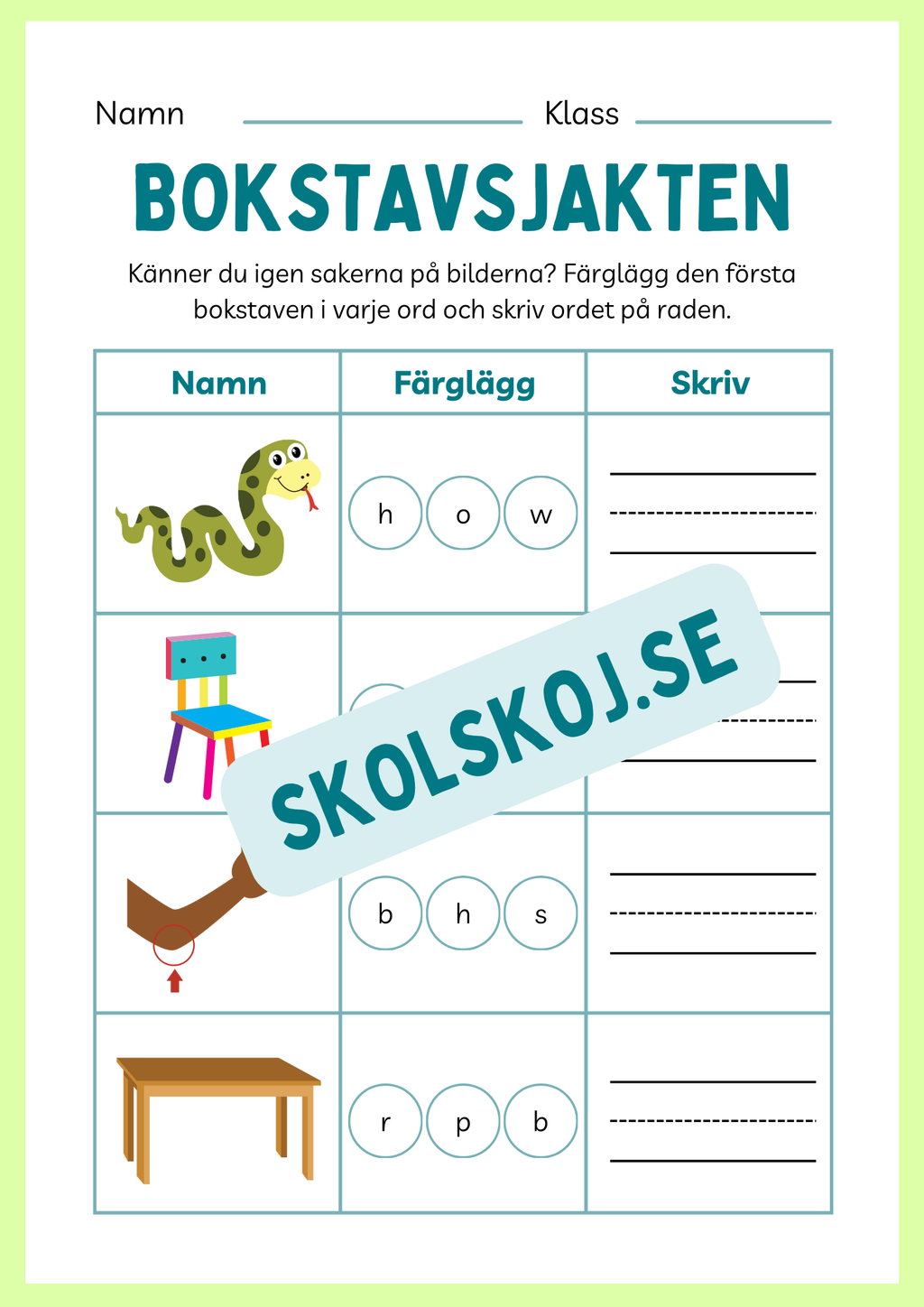 Häfte - Bokstavsjakten