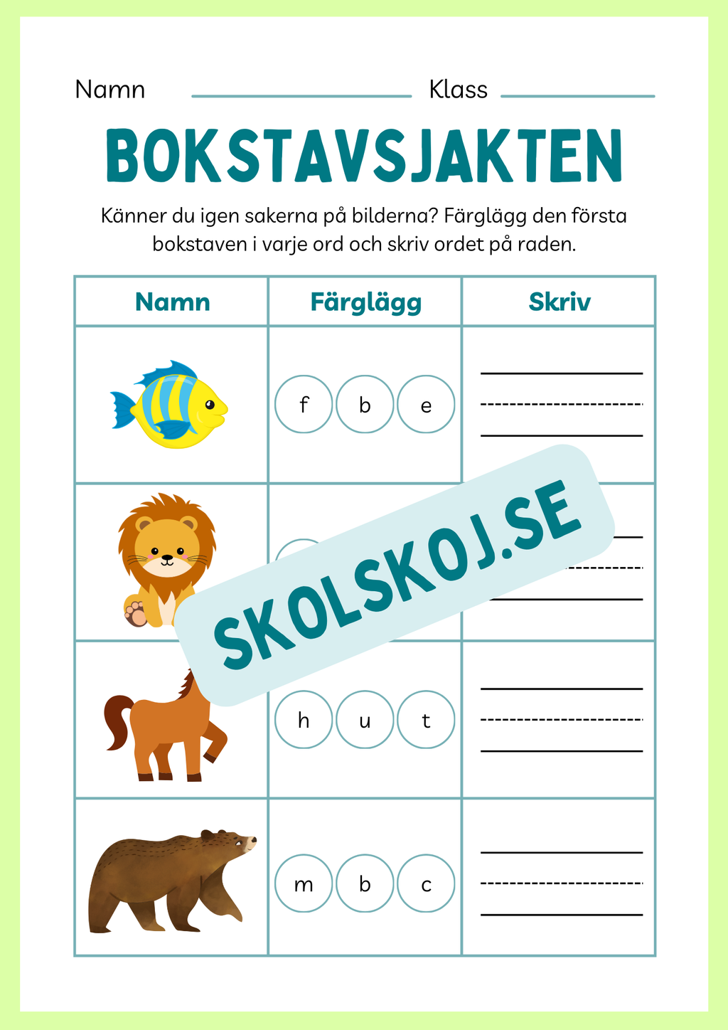 Häfte - Bokstavsjakten